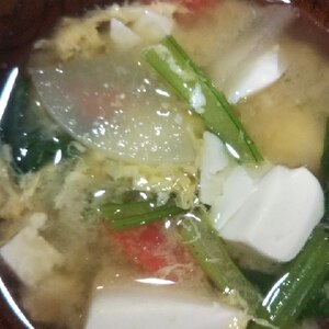 小松菜と人参の簡単味噌汁